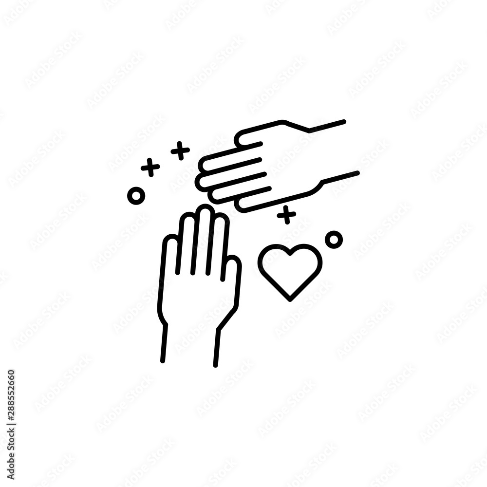 Hand friend heart icon. Element of friendship icon Hand friend heart icon. Element of friendship icon