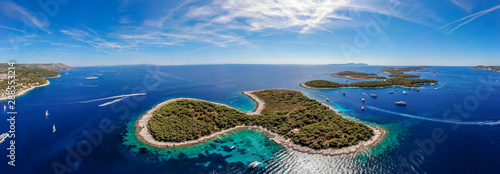 Aerial view of Paklinski Islands in Hvar, Croatia photo