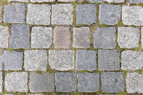 gray stone of old pavers paving slabs  background  texture