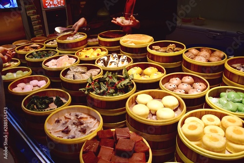 Creative baozi - street food in Tianzifang  Shanghai  China 