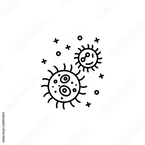 Bacteria virus biology icon. Element of hygiene icon