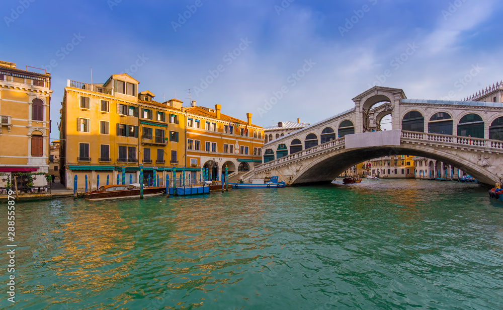 Venice city in Italy. view of Rialto bridge