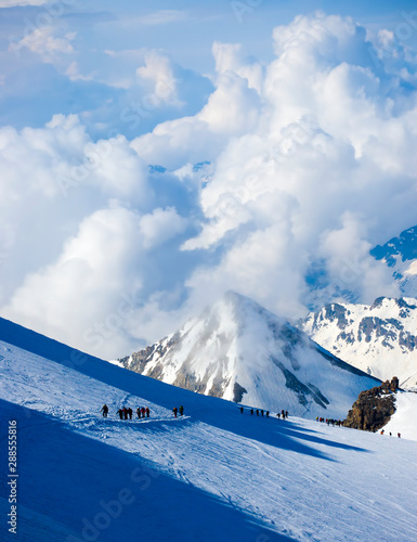Alps mountain peaks in Italy. Gran Paradiso, Aosta Valley