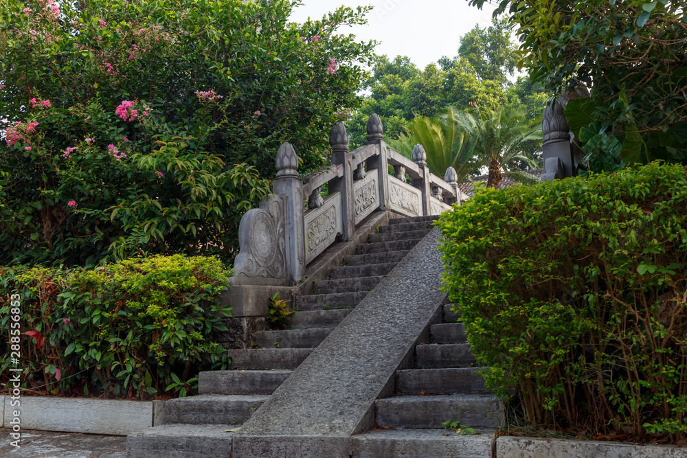Stone stairs in a picturesque park