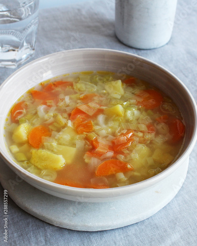 Leek and carrot soup
