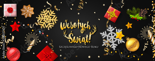 Polish Christmas and Happy New Year greeting card