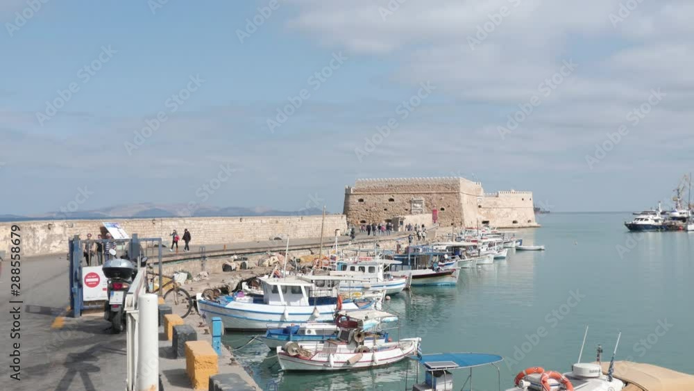 Venetian Koules Fortress and harbor in Heraklion, Crete, Greece. Rocca a mare Venetian Koules Fortress and harbor in Heraklion, Crete, Greece. Rocca a mare