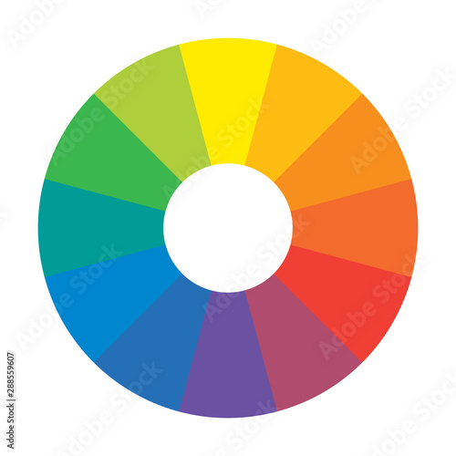 Multicolor Spectral Rainbow Circle of 12 segments. Spectral harmonic palette.