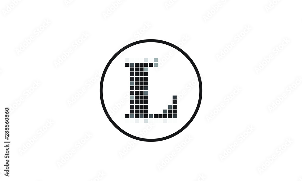 L Letter Pixel Motion Logo Design, Square Pixel L Letter Vector Logo Design, Letter L Pixel Logo Design Element, Abstract Modern L Pixel Initial logo designs vector template