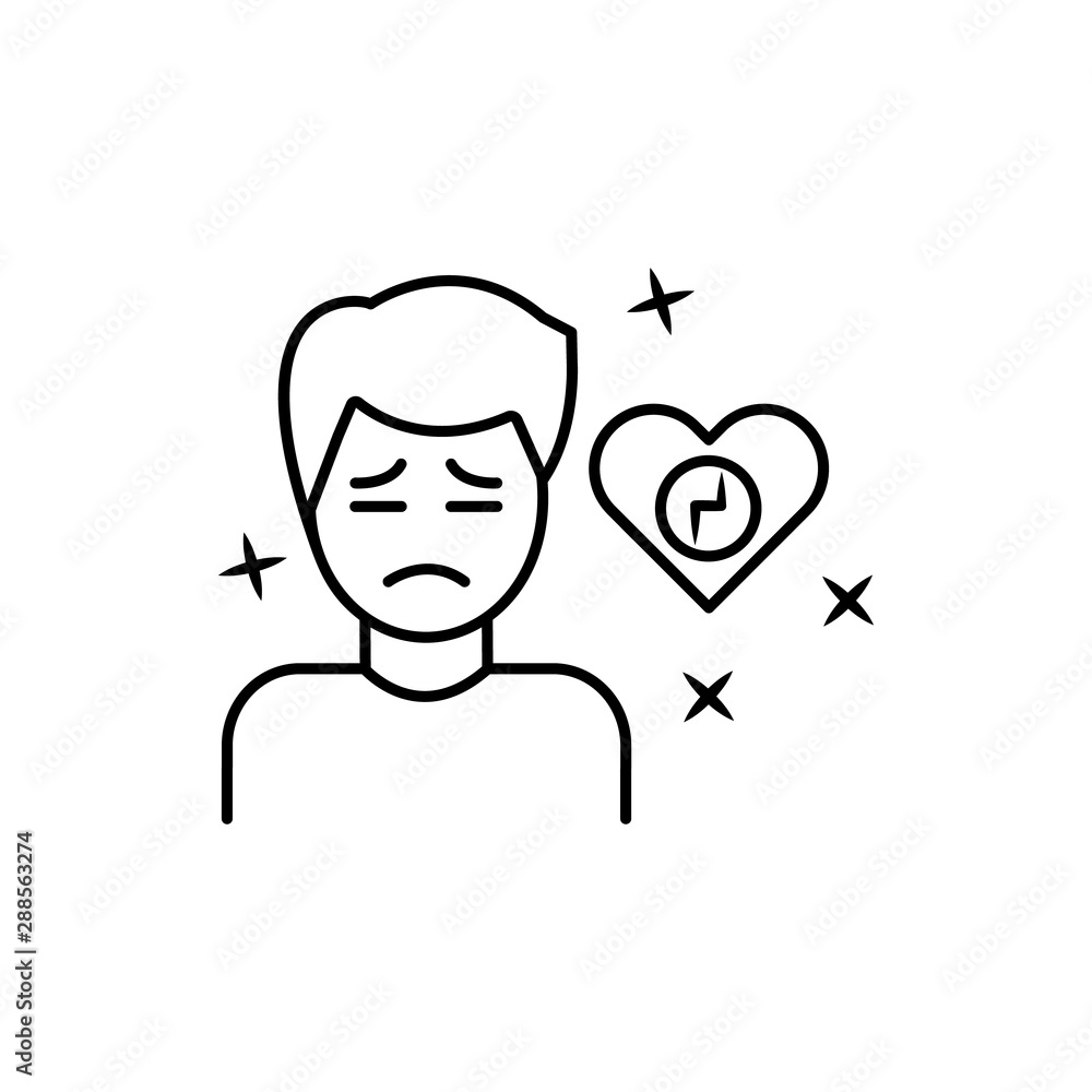 Cardiac arrest, heart, man, pain icon. Element of allergy icon Cardiac arrest, heart, man, pain icon. Element of allergy icon