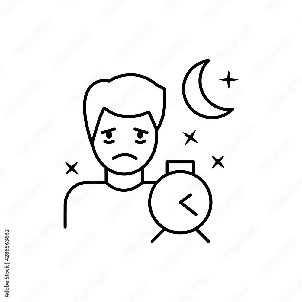 Insomnia, depressive, man, sleep icon. Element of allergy icon Insomnia, depressive, man, sleep icon. Element of allergy icon