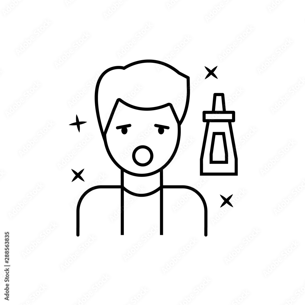 Allergy, man, food, ketchup icon. Element of allergy icon Allergy, man, food, ketchup icon. Element of allergy icon