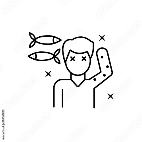 Man, allergy, fish icon. Element of allergy icon