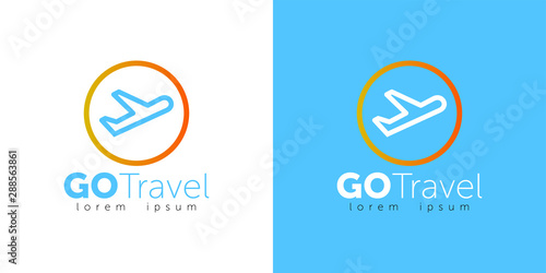 Travel logo template. GoTravel logotype design.