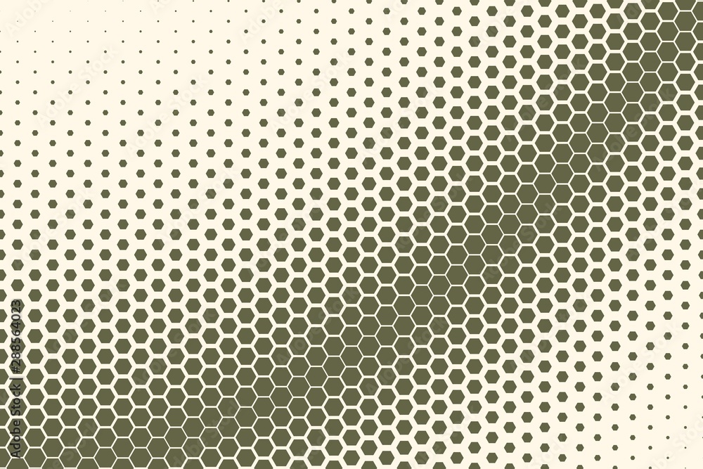 Yellow Descending Hexagonal Pattern (Half Parabolic, Light)