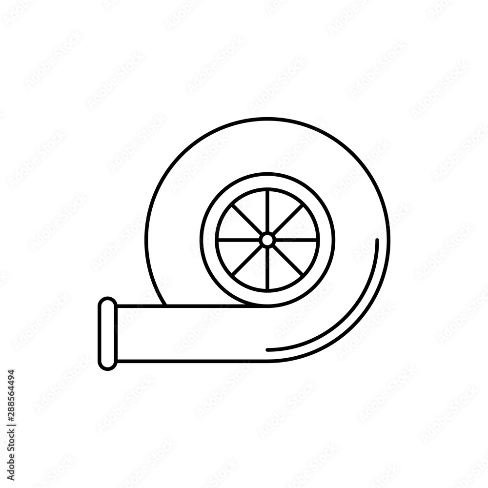 Power turbo motor icon. Element of automobile icon on white background Power turbo motor icon. Element of automobile icon on white background