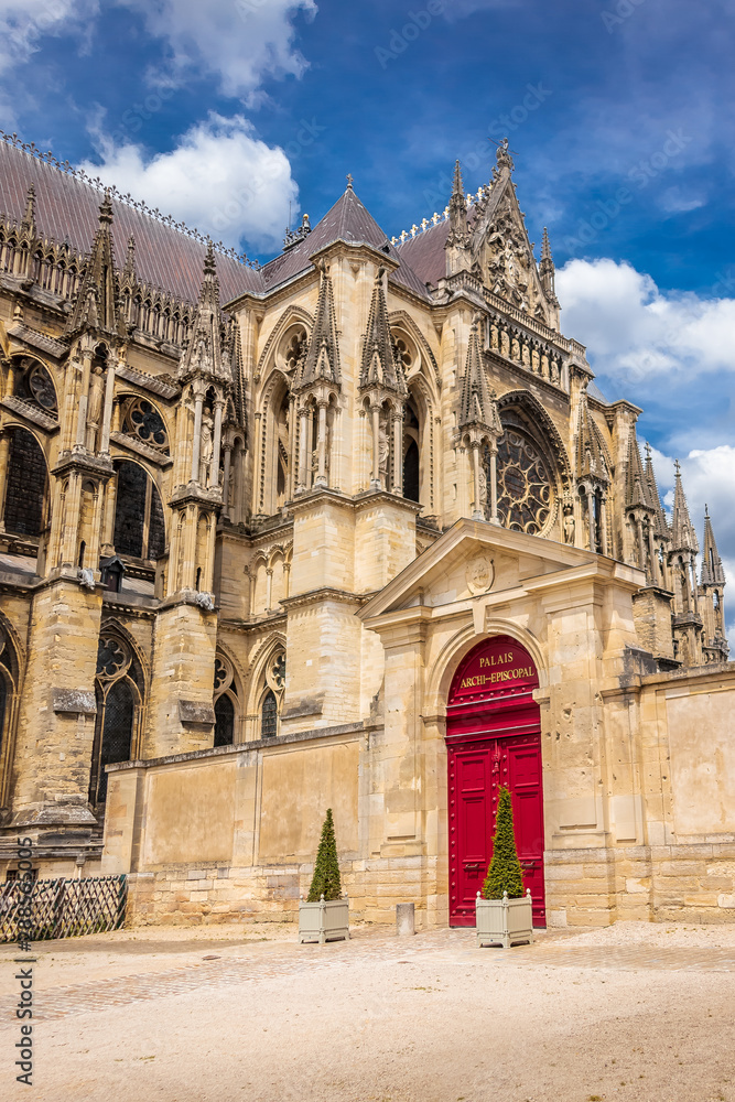 Reims, France - Outside the Cathedral of Reims (UNESCO World Heritage)