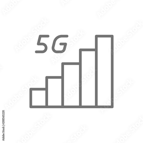 Vector 5G internet signal line icon. Isolated on white background
