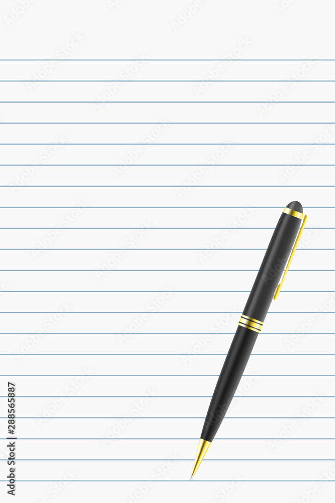 black luxury ballpoint pen on white notebook black luxury ballpoint pen on white notebook