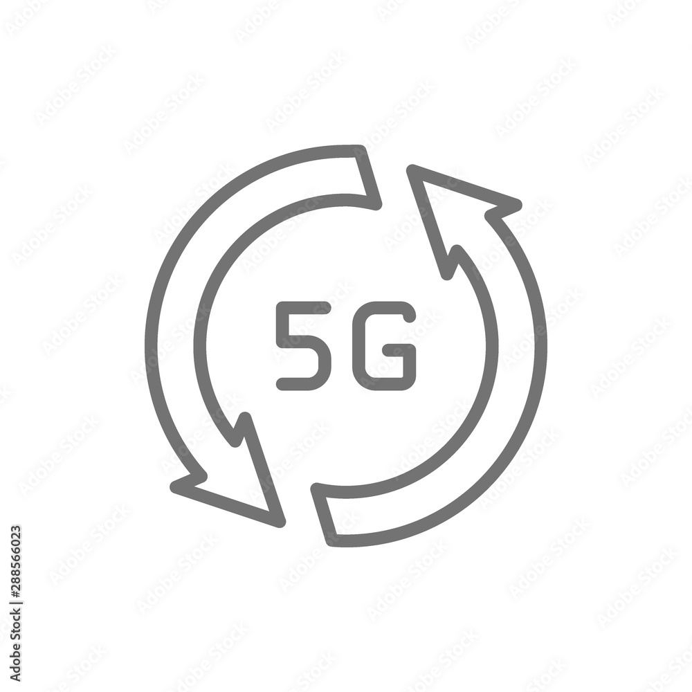 Fast 5G internet line icon. Isolated on white background Fast 5G internet line icon. Isolated on white background
