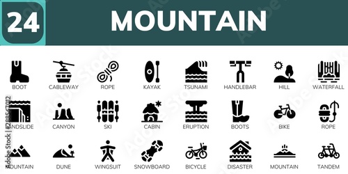 mountain icon set