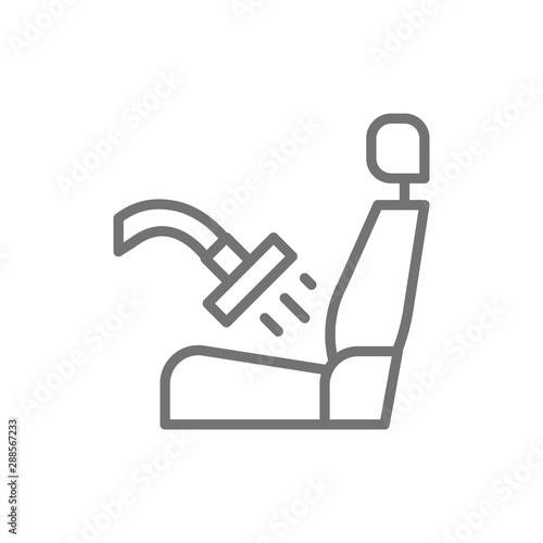 Car interior cleaning line icon. Isolated on white background