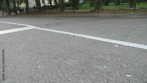 Wallpaper Mural traffic on asphalt, top view, road markings on the roadway Torontodigital.ca