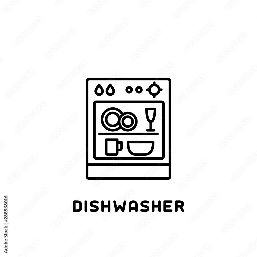 dishwasher icon in linear style