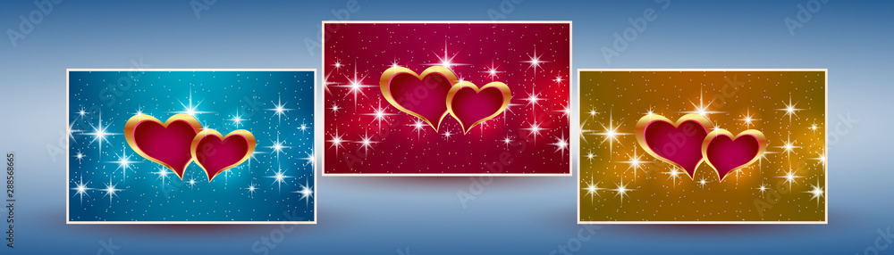 Beautiful greeting banner with hearts Beautiful greeting banner with hearts