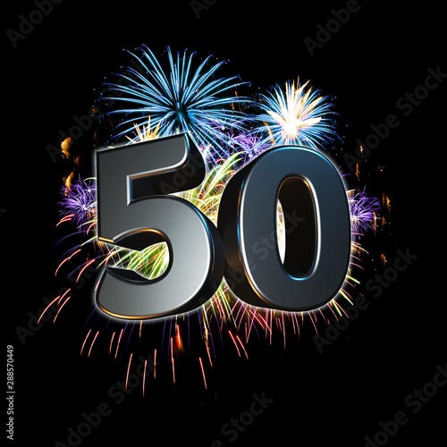 Canvastavla 50 th anniversary firework background