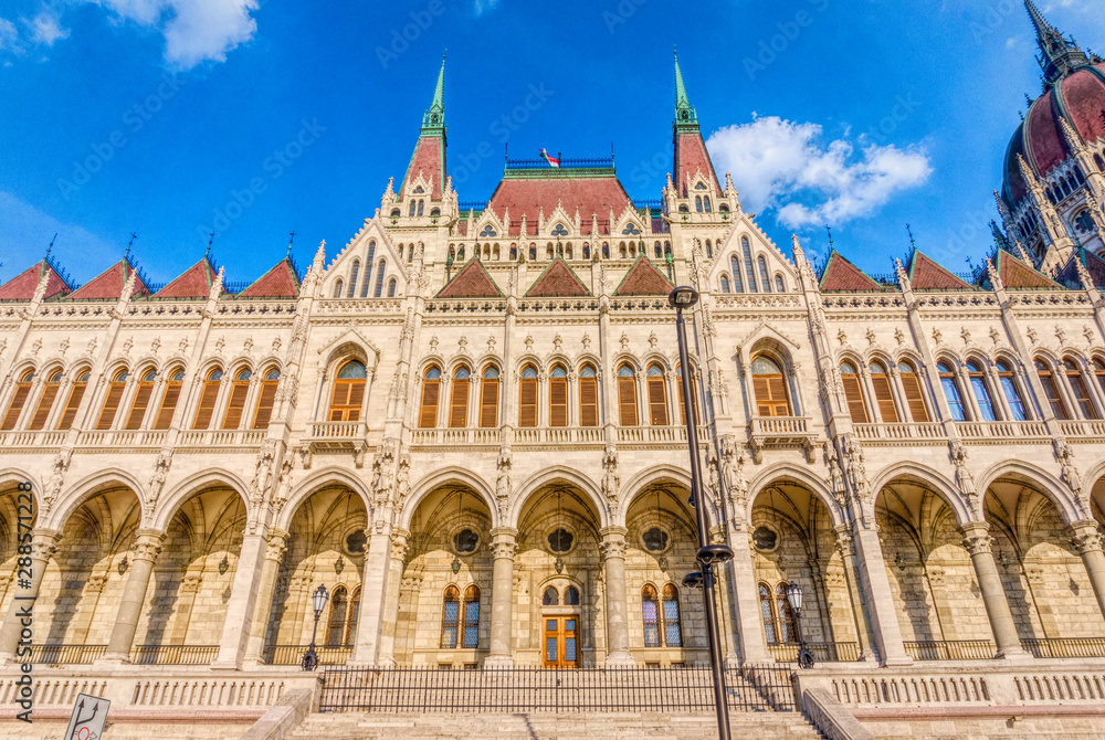 Gothic old building of the Hungarian parliament, Budapest	