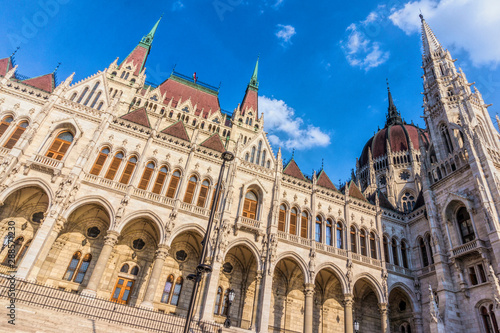 Gothic old building of the Hungarian parliament, Budapest 