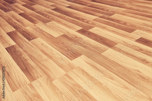 Shiny wooden floor reflecting light © Gudellaphoto
