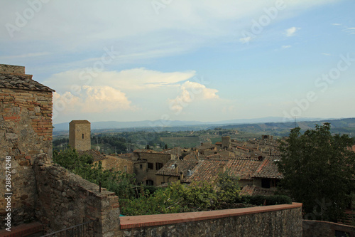 over the roofs of gimignano in tuscany photo