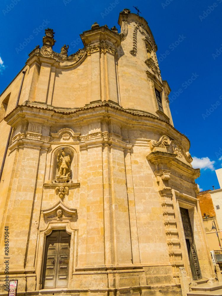 Fototapeta premium View of the Church of the Purgatory (Italian: Chiesa del Purgatorio) in Matera, Italy