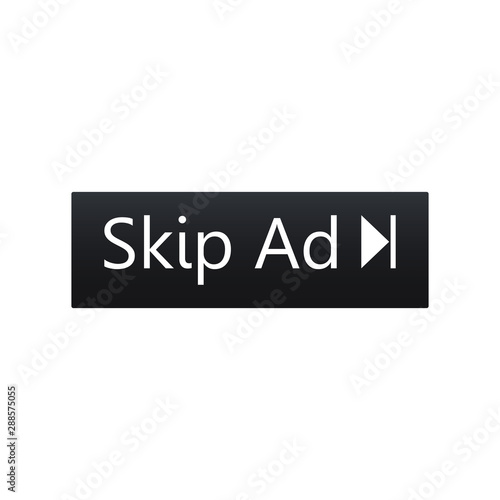 Skip Ad button icon. vector illustration