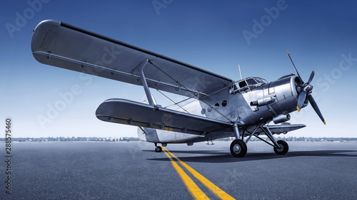historical airplane on a ru...