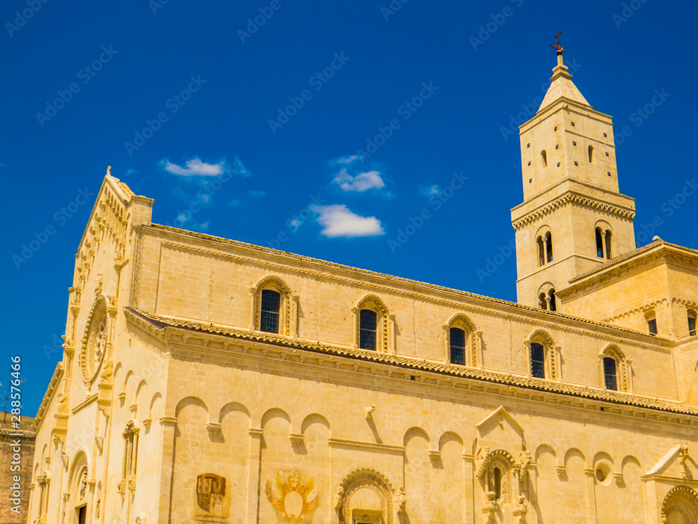 View of the Matera Cathedral in Matera, Basilicata, southern Italy