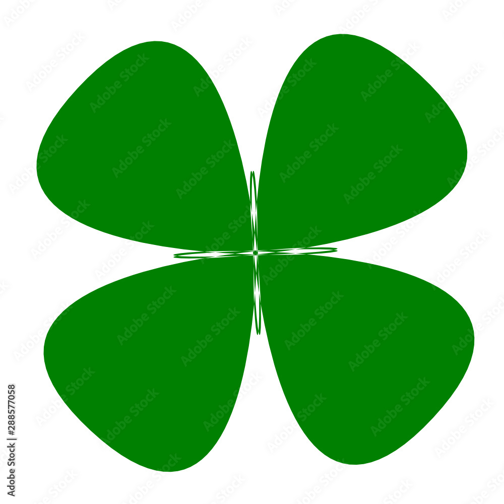 Vector flat style illustration of St. Patrick's day green lucky clover leaf isolated on white background Vector flat style illustration of St. Patrick's day green lucky clover leaf isolated on white background