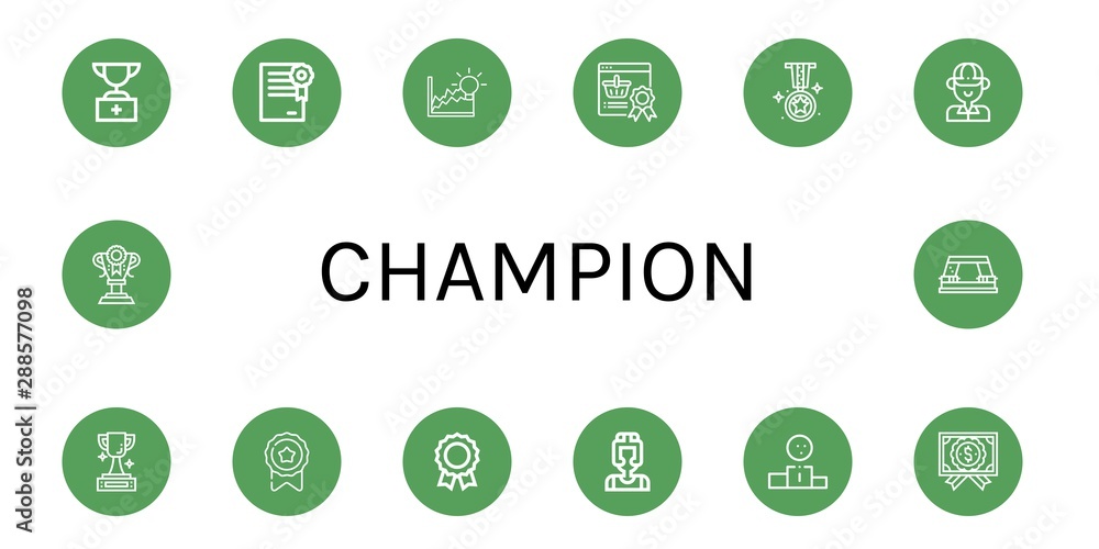 Set of champion icons such as Trophy, Certificate, Achievement, Reward, Medal, Golfer, Boxer, Podium, Paper punch , champion Set of champion icons such as Trophy, Certificate, Achievement, Reward, Medal, Golfer, Boxer, Podium, Paper punch , champion