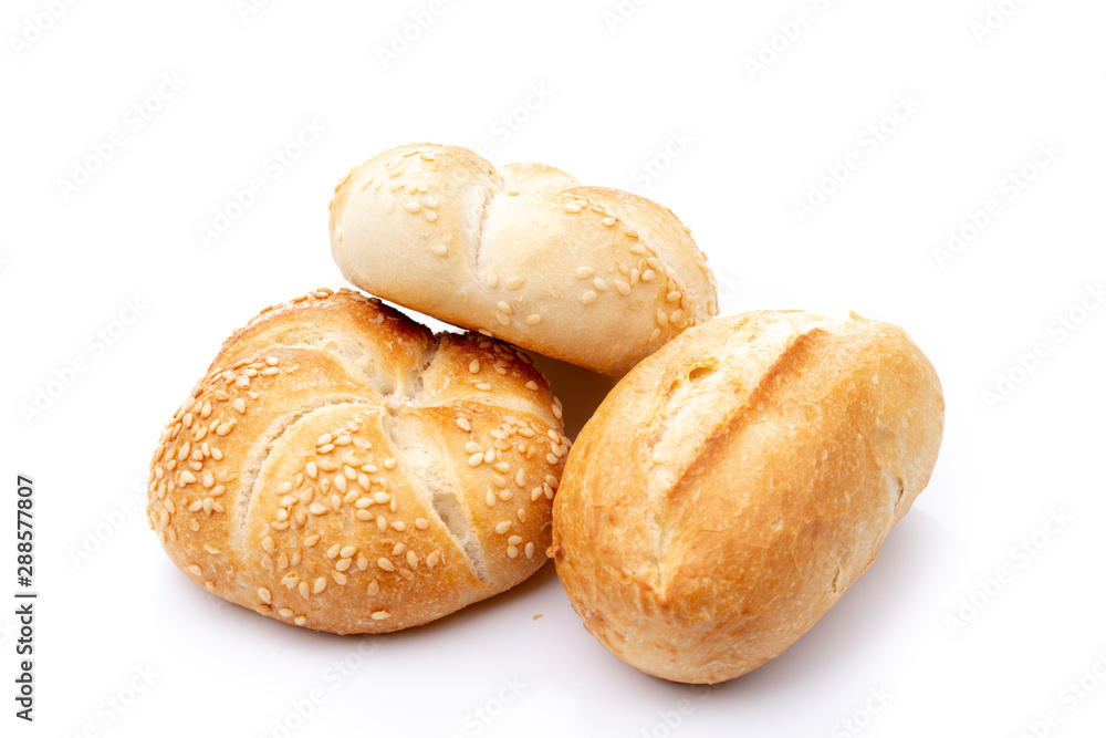 fresh bread on white background