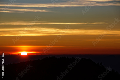 Beautiful sunrise in Bromo Tengger Semeru National Park in Indonesia, Java