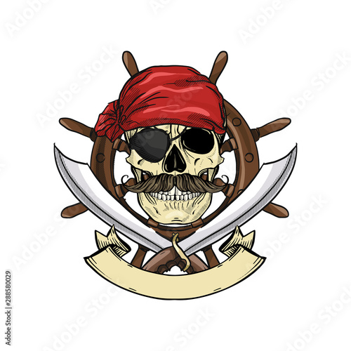 Sketch pirate skull