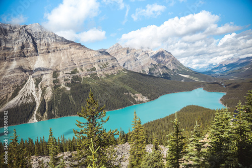 Turquoise green waters of Peyto Lake, Banff National Park, Alberta, Canada