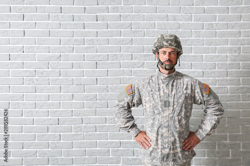 Soldier in camouflage near ...