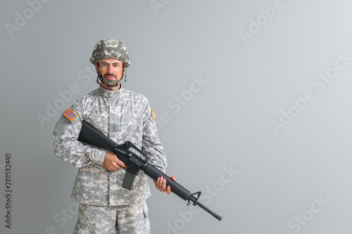 Soldier with assault rifle ...
