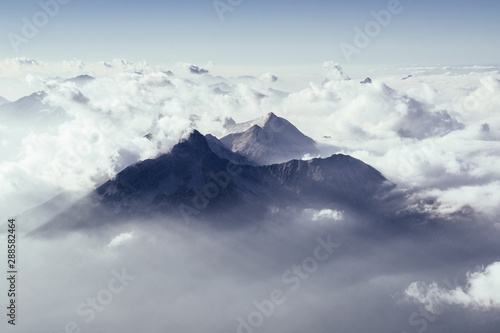 Zugspitze peak trip. Travel photography of the Bavarian alps on the German - Austrian border. 