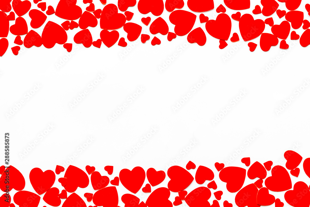 Heart frame for present carts on white background top view mock up Heart frame for present carts on white background top view mock up