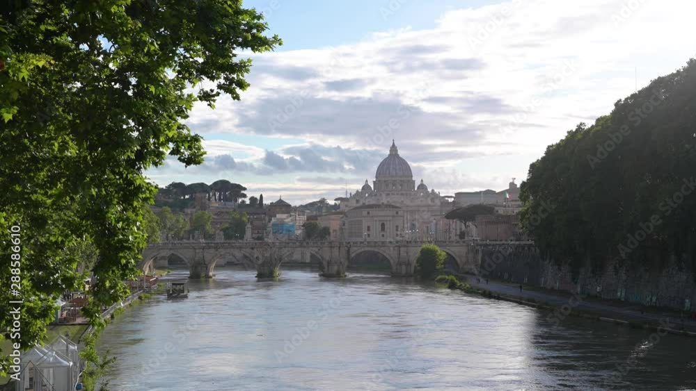 A view of St. Paul's Cathedral from Rome, Italy at dusk. A view of St. Paul's Cathedral from Rome, Italy at dusk.