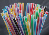 Plastic colored cocktail straws